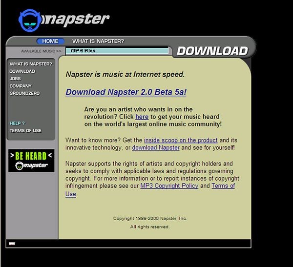 سرویس اشتراک‌گذاری موسیقی نپستر (Napster.com)