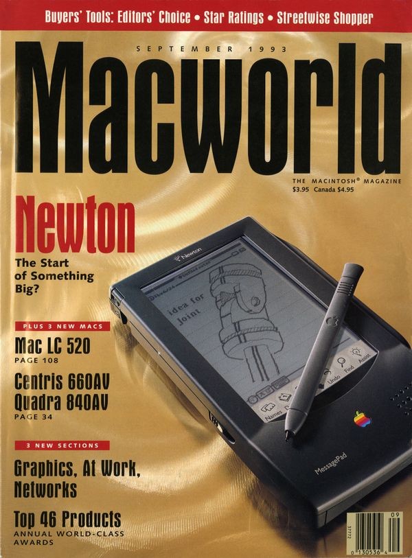 نیوتن محصولی از شرکت اپل، بر جلد نشریۀ مک‌ورلد